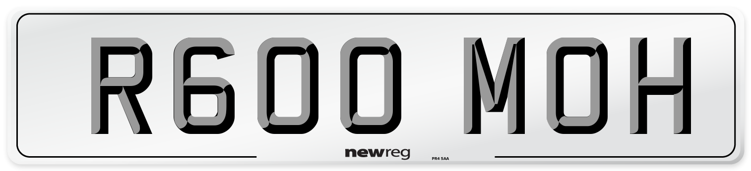 R600 MOH Number Plate from New Reg